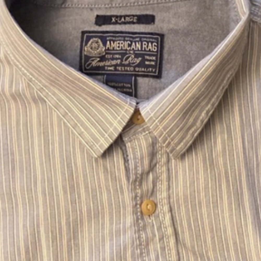 Men's Oxford Cloth Cotton Collared Long Sleeve Shirt